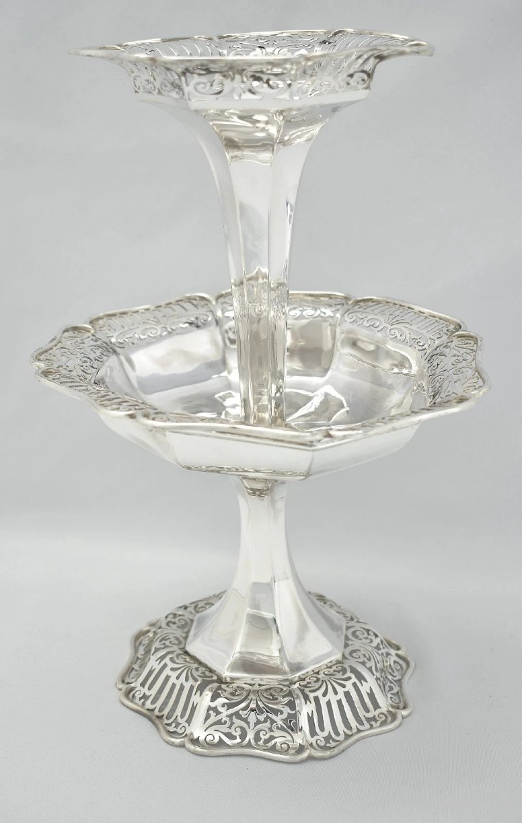 Centre de table ajouré en argent massif de style édouardien, James Deakin Sheffield, 1907-photo-3