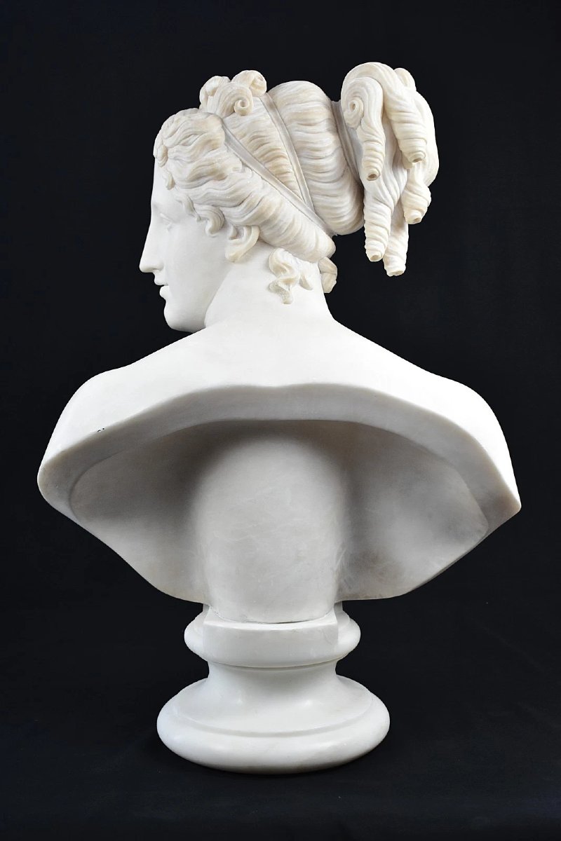 White Marble Bust Of Venus Italica After Antonio Canova 19th Century Sculpture-photo-1