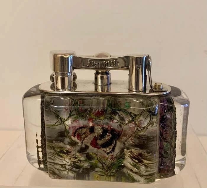 Rare Vintage Half Giant Dunhill Aquarium Table Lighter, Circa 1950-photo-3