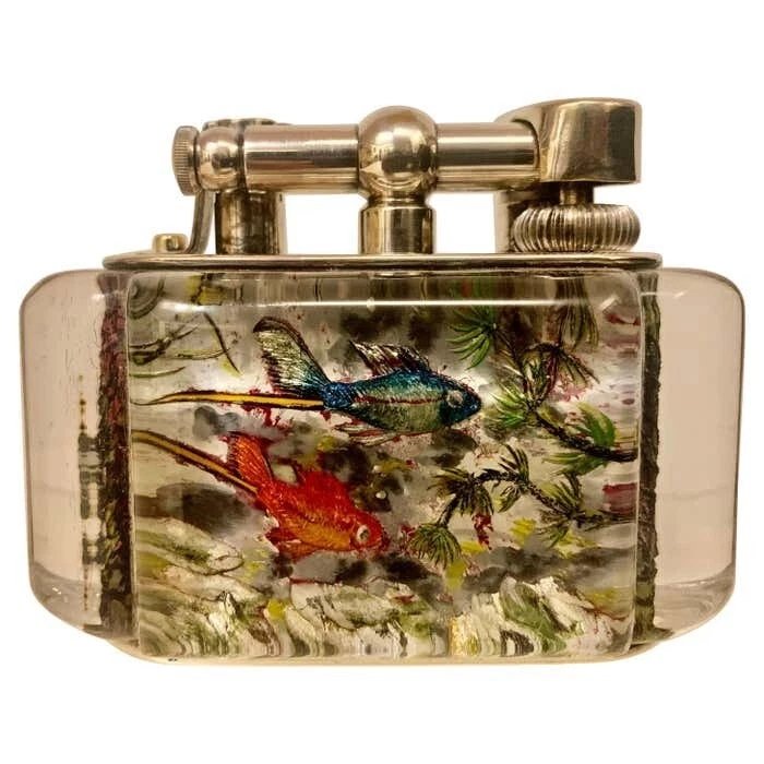 Rare Vintage Half Giant Dunhill Aquarium Table Lighter, Circa 1950