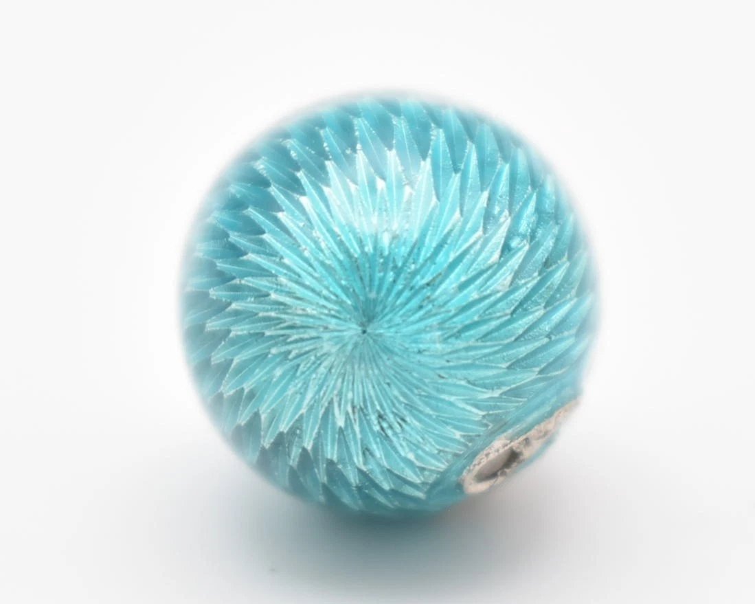 Pendentif œuf en argent russe ancien, orné d'un diamant (0,08 ct) et d'un émail turquoise.-photo-4