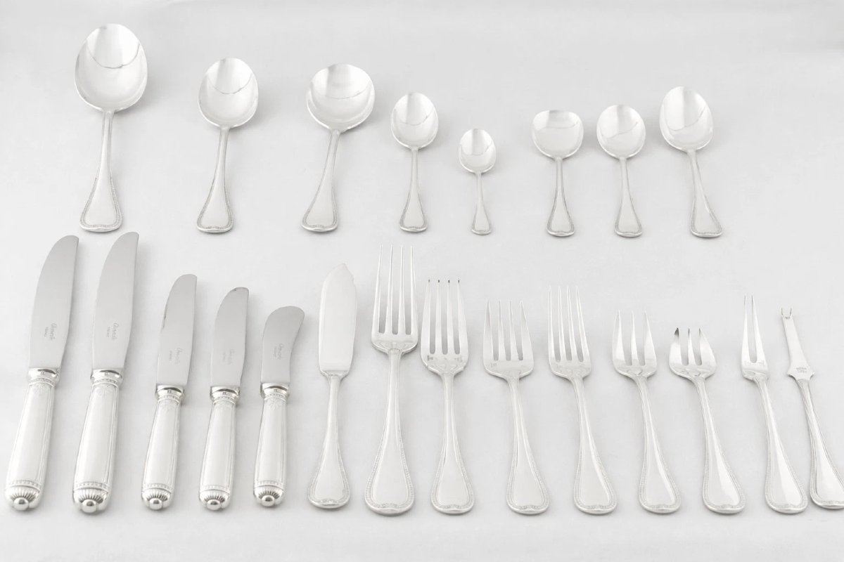 A Monumental 238 Piece Christofle Malmaison Silver Plate Flatware Service France