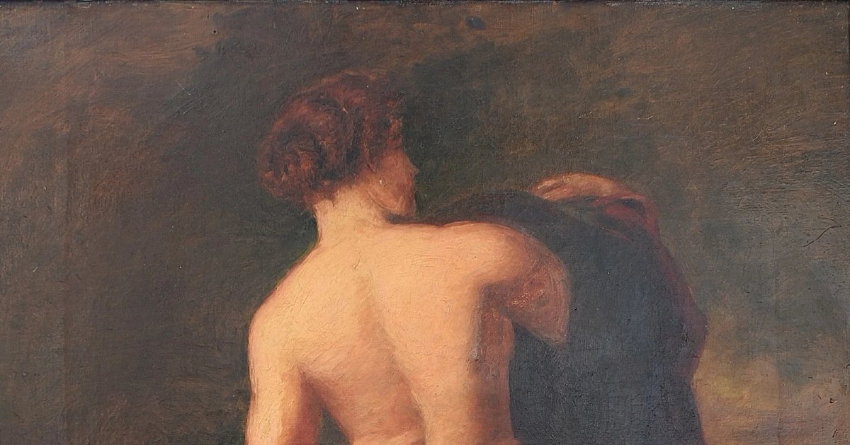 Antique Oil Painting After William Etty Judgement Of Paris Juno Peacock Framed-photo-4