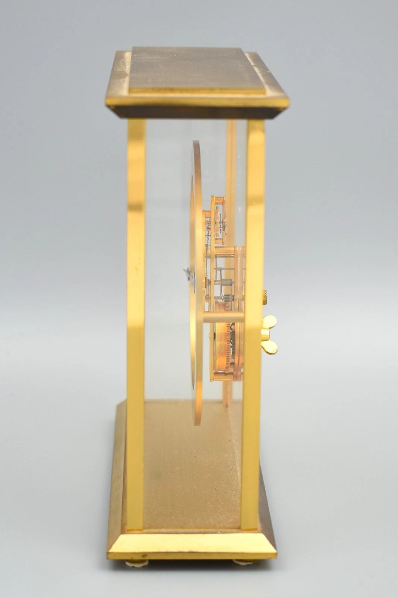 Vintage Jaeger Lecoultre Skeleton Desk Clock Inline 533 Original Box & Papers-photo-1