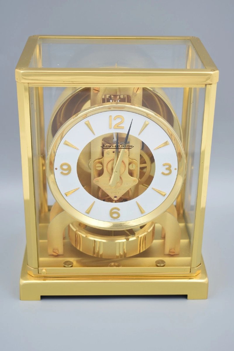 Pendule Jaeger-LeCoultre Atmos Classique vintage, calibre 528, plaquée or-photo-2
