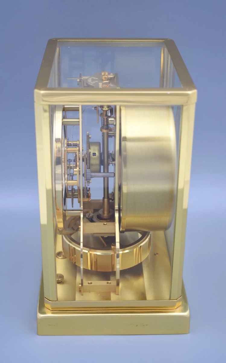 Pendule Jaeger-LeCoultre Atmos Classique vintage, calibre 528, plaquée or-photo-4
