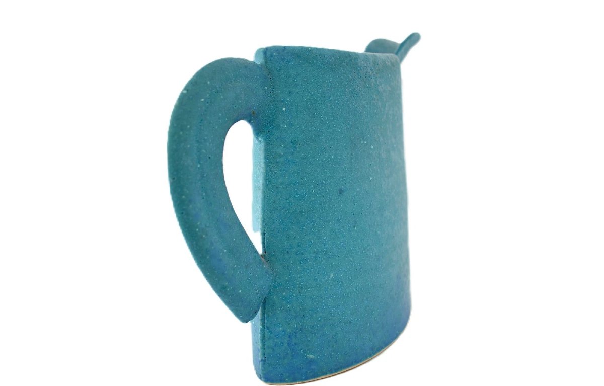 Vintage Emmanuel Cooper O.b.e. Studio Pottery Bird Jug Turquoise 25cm-photo-2