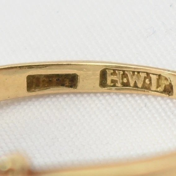 Antique 18ct Gold Sapphire Diamond Marquise Plaque Ring Birmingham Hwl Size O-photo-4