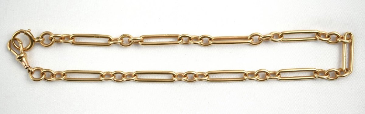 Collier-chaîne de montre Albert d'époque victorienne en or 9 carats à maillons trombone, 16 pou-photo-4