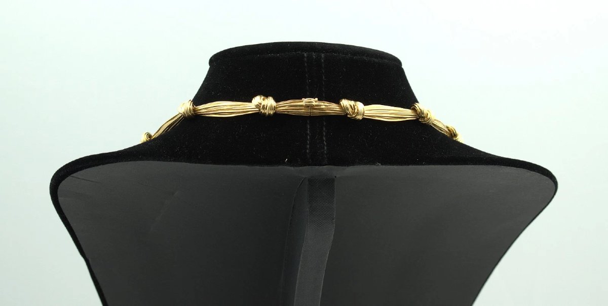 Vintage Kutchinsky 18ct Gold 190g Black Onyx Statement Turban Necklace 28” C1972-photo-1