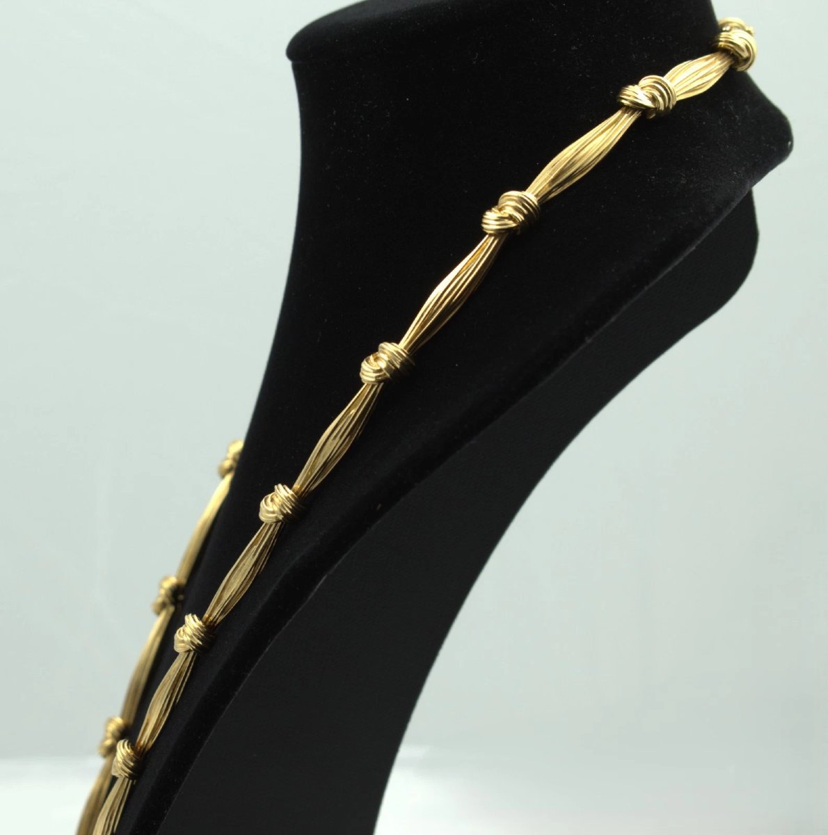 Vintage Kutchinsky 18ct Gold 190g Black Onyx Statement Turban Necklace 28” C1972-photo-2
