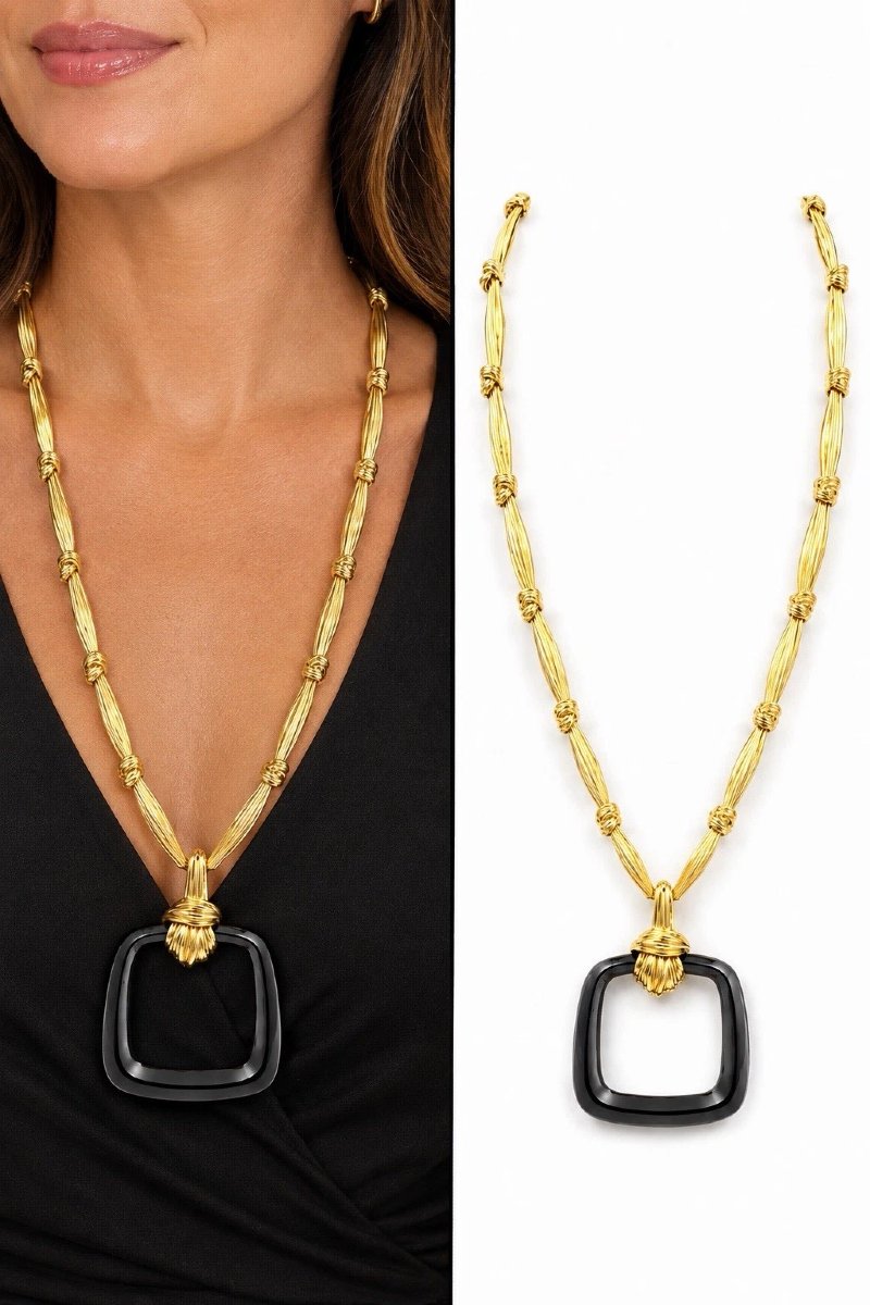 Vintage Kutchinsky 18ct Gold 190g Black Onyx Statement Turban Necklace 28” C1972-photo-3