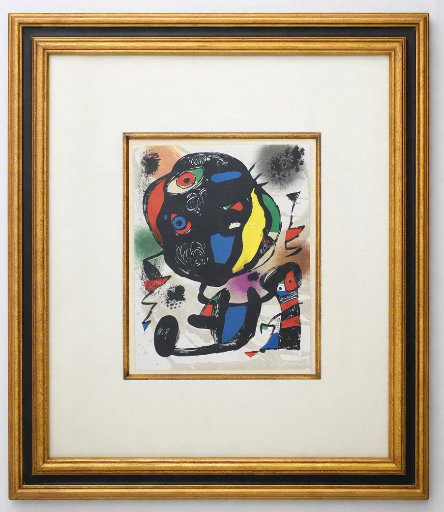 Joan Miro 1982 Original Color Lithograph Plate V Miro Lithographs Vol IV Framed-photo-2