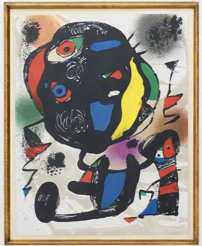 Joan Miro 1982 Original Color Lithograph Plate V Miro Lithographs Vol IV Framed