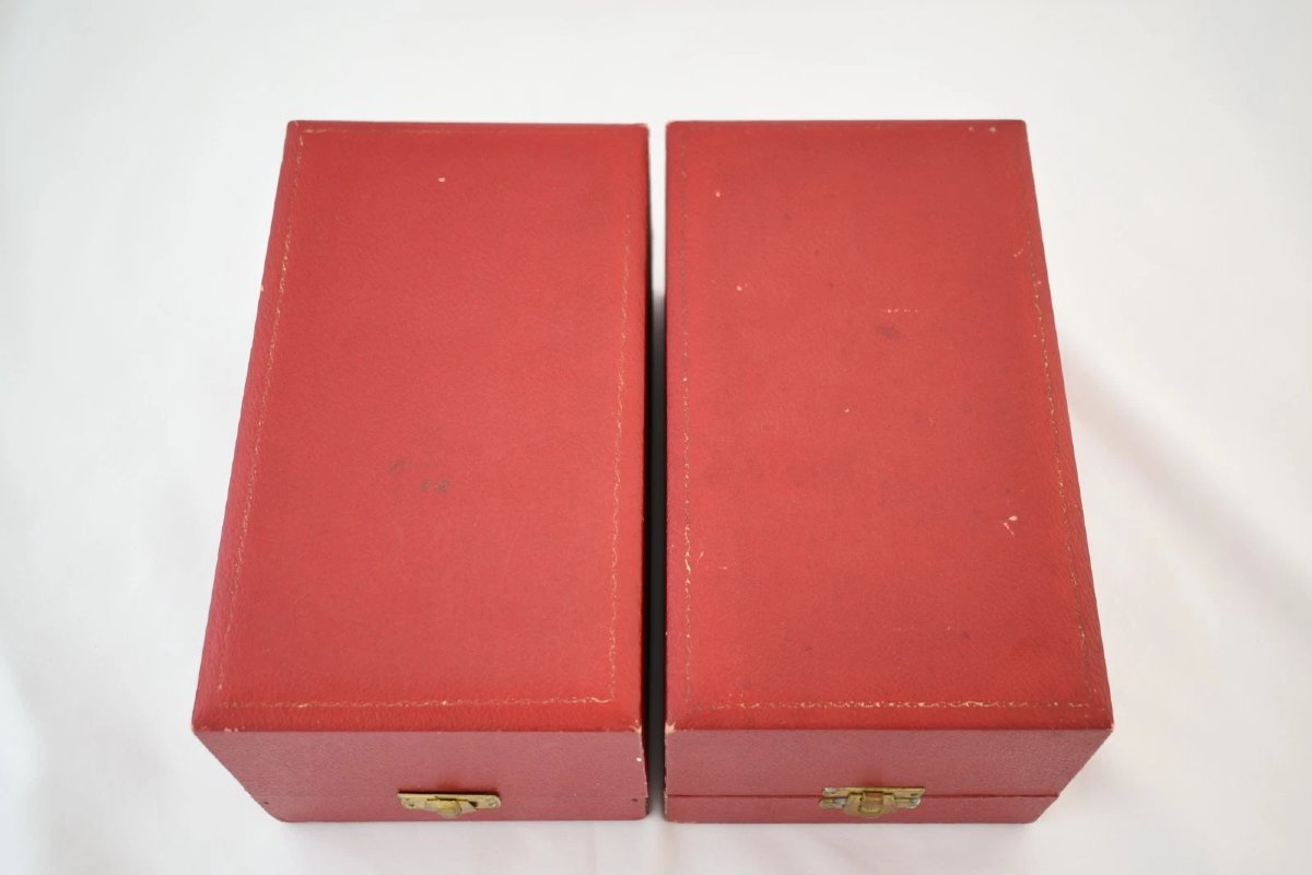 Pair Of S J Rose Son Sterling Silver Goblets W/ Gilt Interior Cased London 1930-photo-6