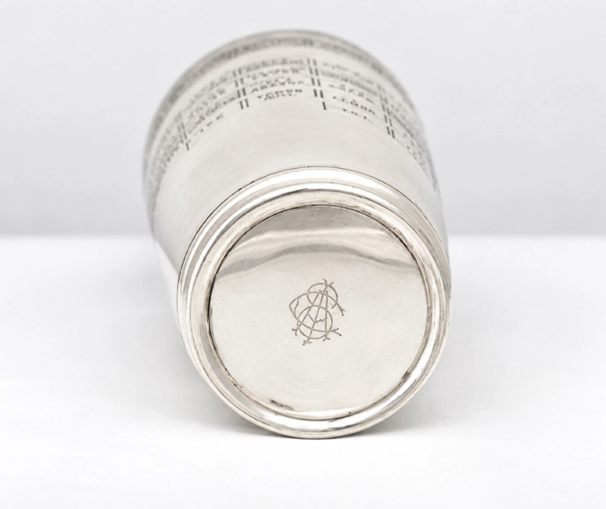Vintage Italian Sterling Silver Dial A Drink Recipe Cocktail Shaker 515g 21cm-photo-3