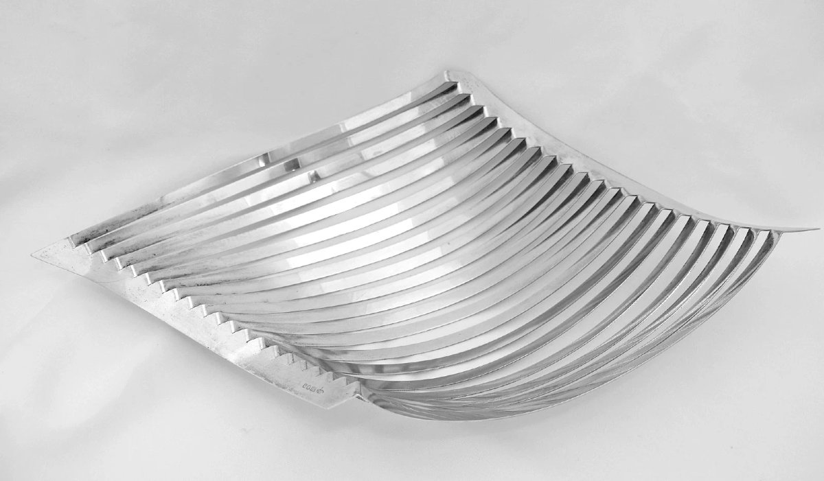 Coupe à fruits moderniste en argent sterling, Londres 1996, par Rebecca de Quin (335,7 g)-photo-2
