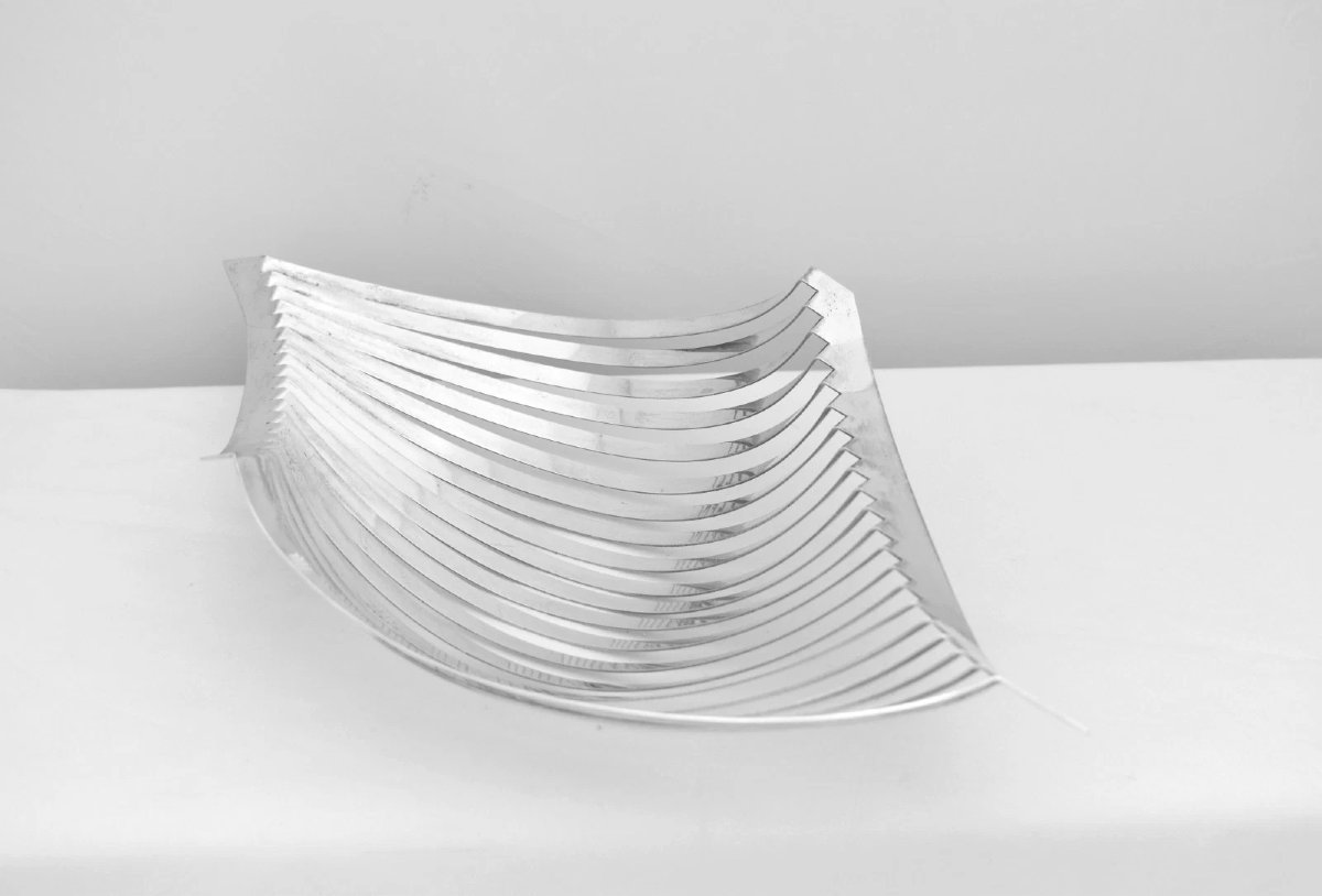 Coupe à fruits moderniste en argent sterling, Londres 1996, par Rebecca de Quin (335,7 g)-photo-4