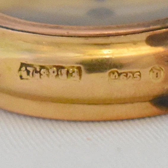 Rare pendentif-breloque boussole ancien en or 15 carats (1918), poinçon A.T.S. Birmingham, 5,8 -photo-4
