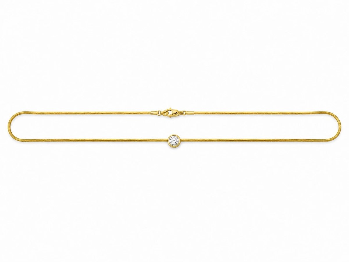 Collier avec pendentif solitaire diamant 0,75 ct en or 18 carats (750) – 40 cm, 7,8 g-photo-3