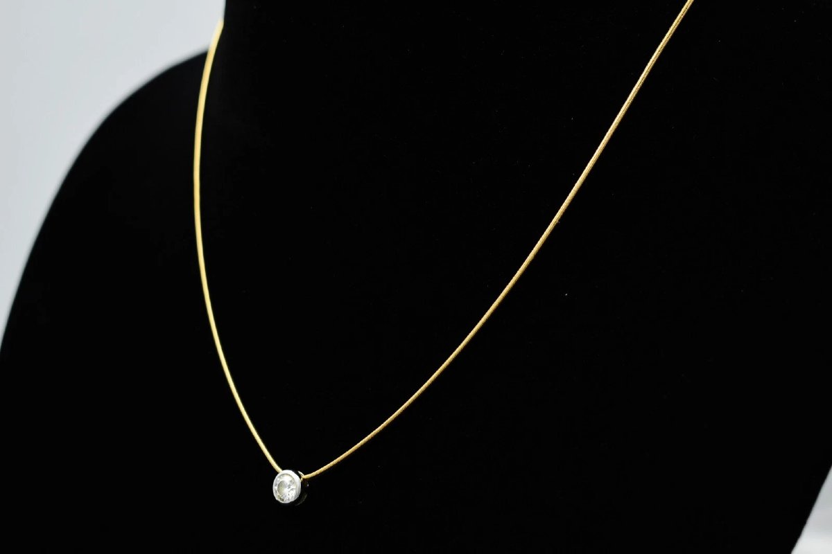 Collier avec pendentif solitaire diamant 0,75 ct en or 18 carats (750) – 40 cm, 7,8 g-photo-4
