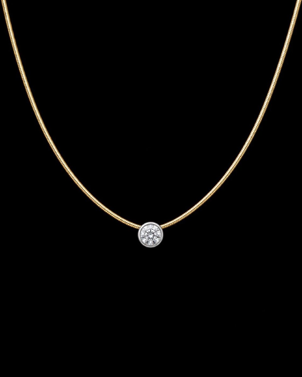 Collier avec pendentif solitaire diamant 0,75 ct en or 18 carats (750) – 40 cm, 7,8 g-photo-7