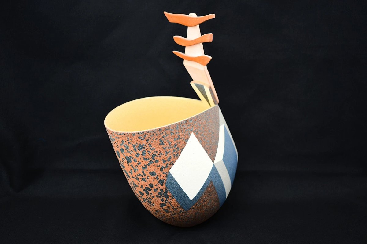 Jon Middlemiss Stoneware Boat Vessel Abstract Studio Pottery Ceramic Sculpture-photo-4