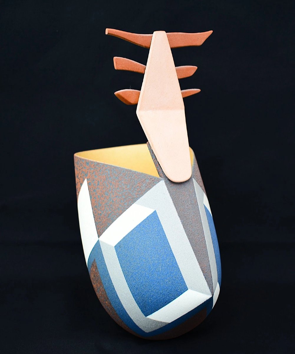 Jon Middlemiss Stoneware Boat Vessel Abstract Studio Pottery Ceramic Sculpture