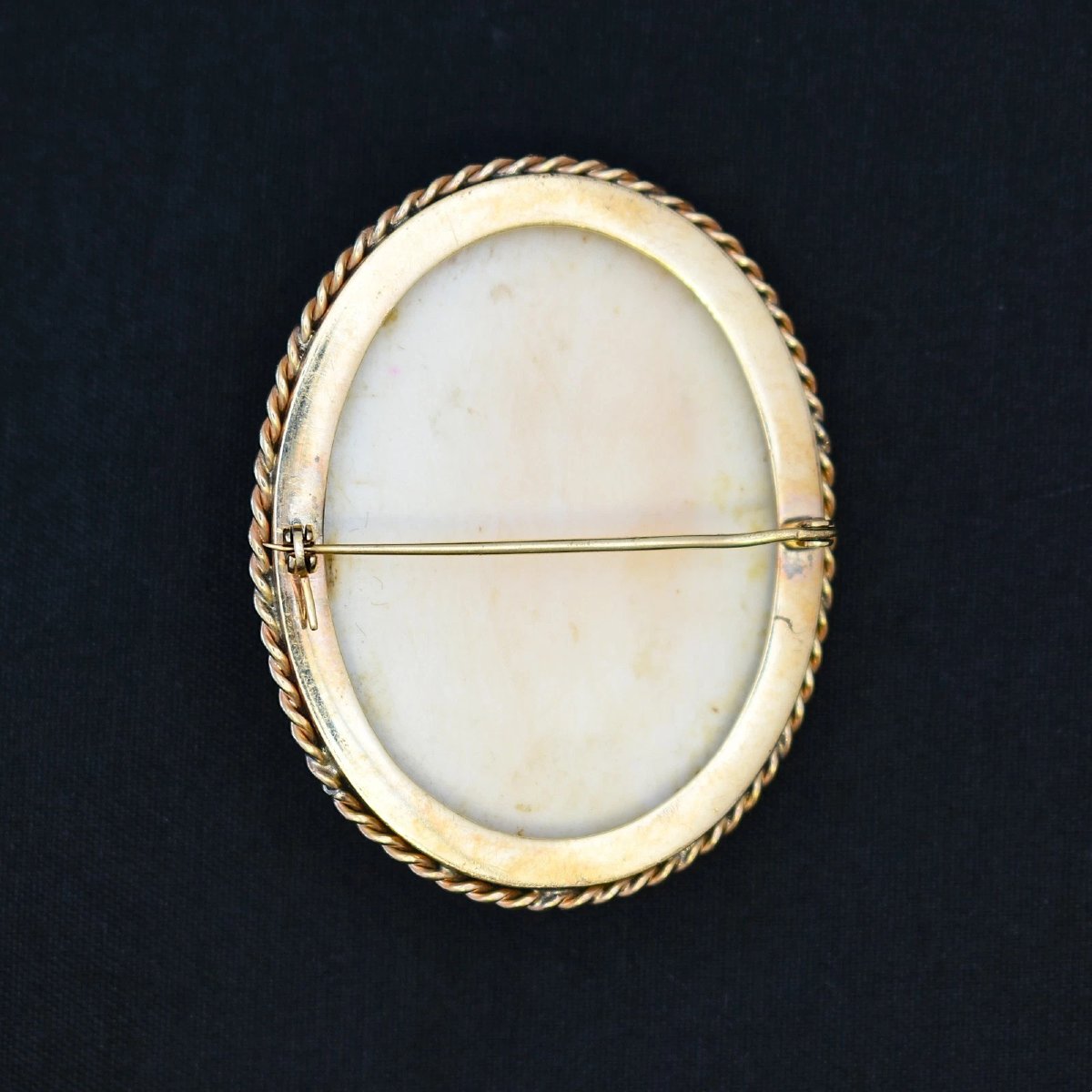 Antique 14k Gold Hand Carved Shell Cameo Bacchante Maenad Brooch Pin 5x4cm 24.2g-photo-3