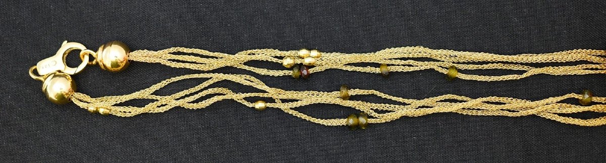 Roberto Bravo 14k Gold Multi Strand Enamel Butterfly Flower Rose Necklace 29.4g-photo-3