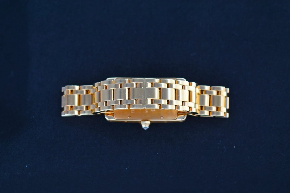 Cartier Tank Americaine Wb7012k2 18k Yellow Gold Diamond Watch 75g Box & Papers-photo-1