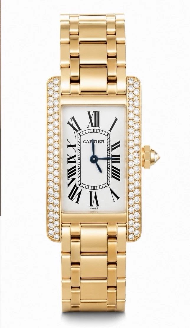 Cartier Tank Americaine Wb7012k2 18k Yellow Gold Diamond Watch 75g Box & Papers-photo-8