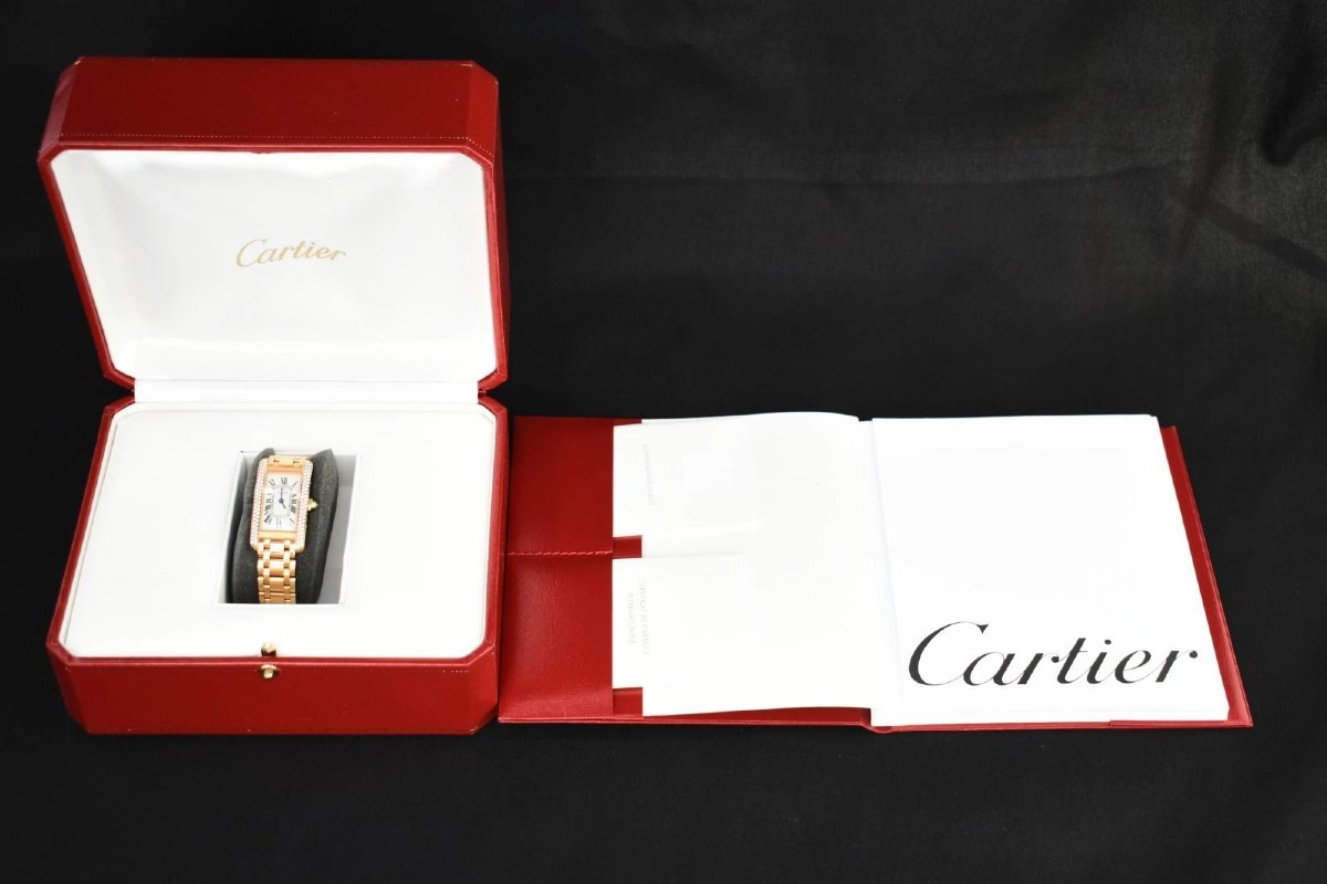 Cartier Tank Americaine Wb7012k2 18k Yellow Gold Diamond Watch 75g Box & Papers