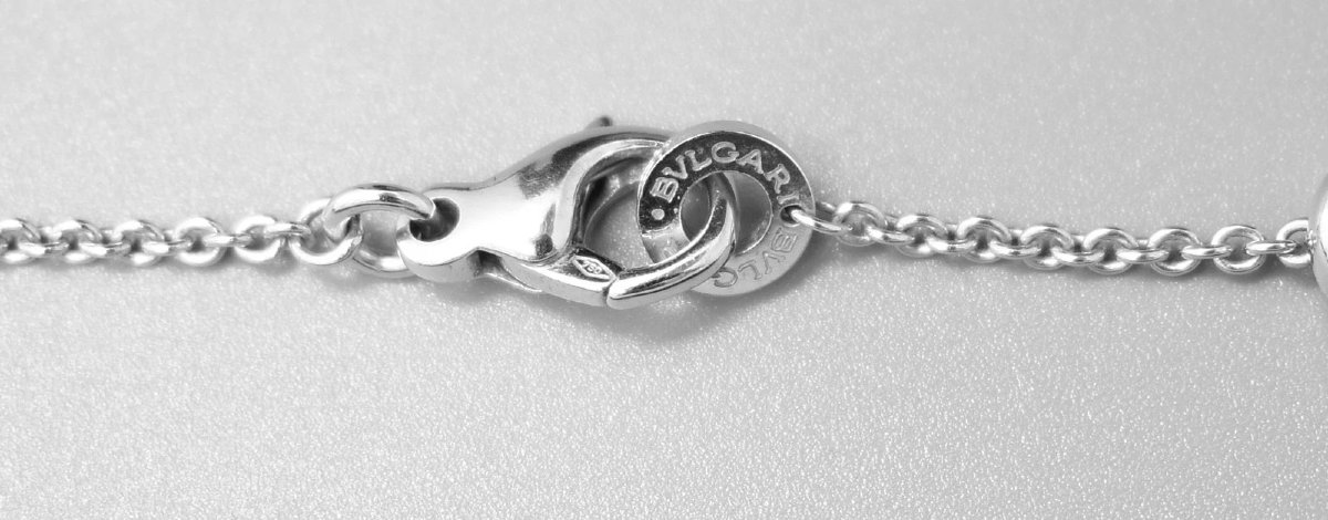 Authentique collier Bvlgari B.zero1 Element à pampilles en or blanc 18 carats, 17,5 pouces, 14,-photo-2