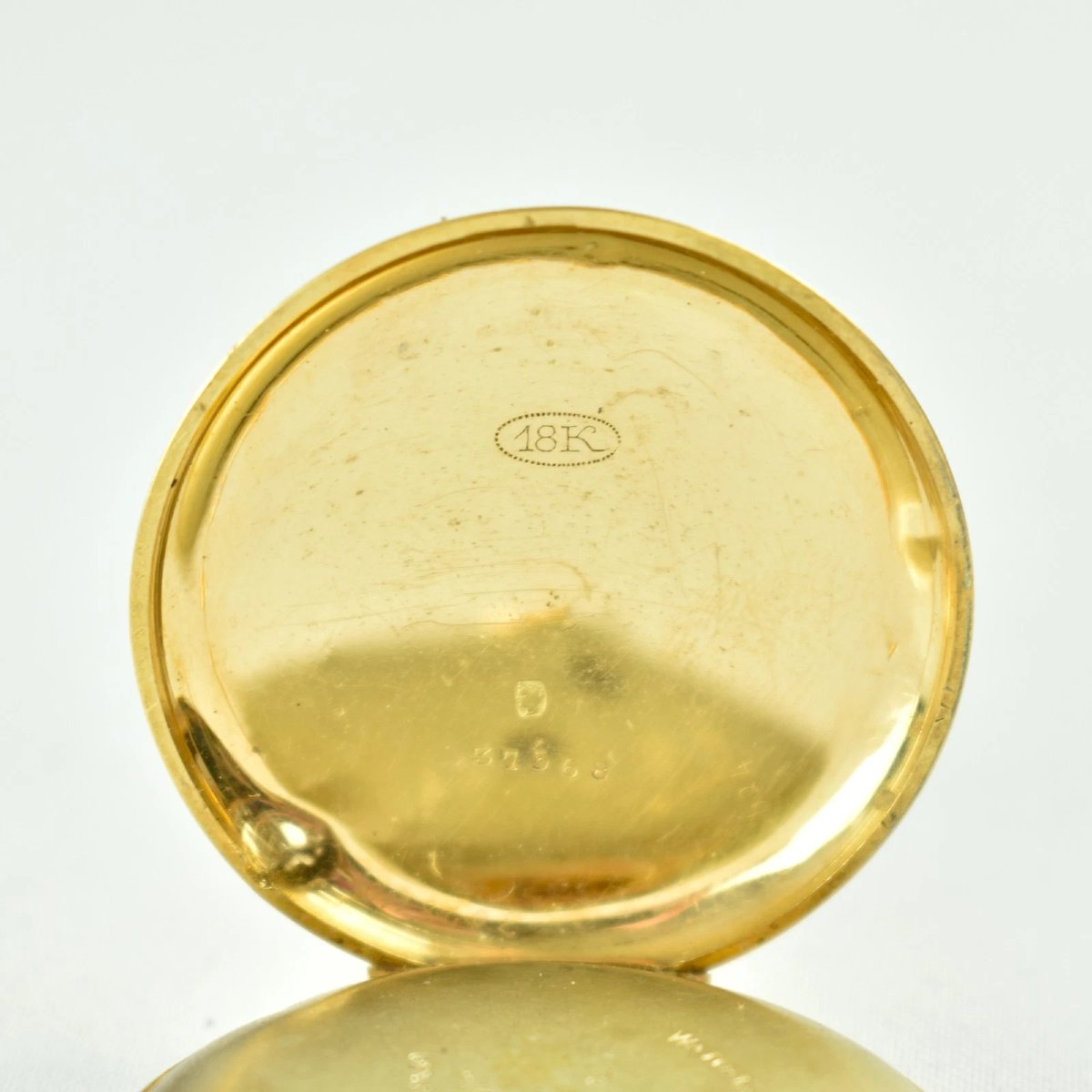 Montre de poche ancienne JW Benson en or 18 carats, échappement à cylindre, 32 mm, remontage à -photo-1