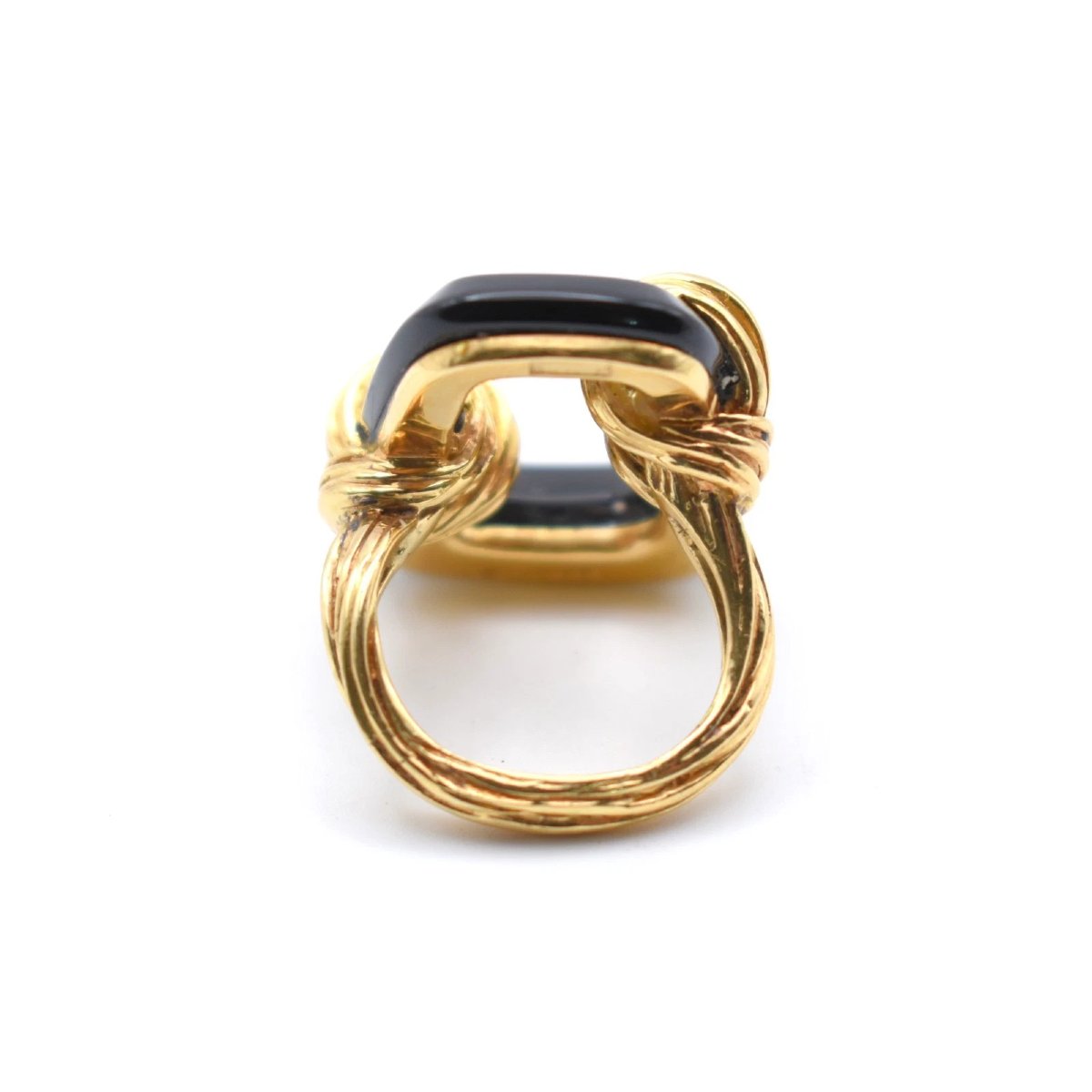 Vintage Kutchinsky Turban Design18ct Gold Black Onyx Statement Ring Circa 1972-photo-4