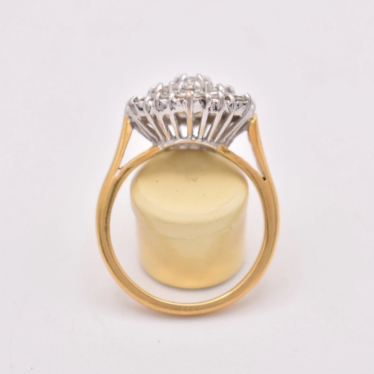 Bague vintage en or 18 carats, sertie d'un diamant hexagonal de 2,85 carats de pureté V, taille-photo-2