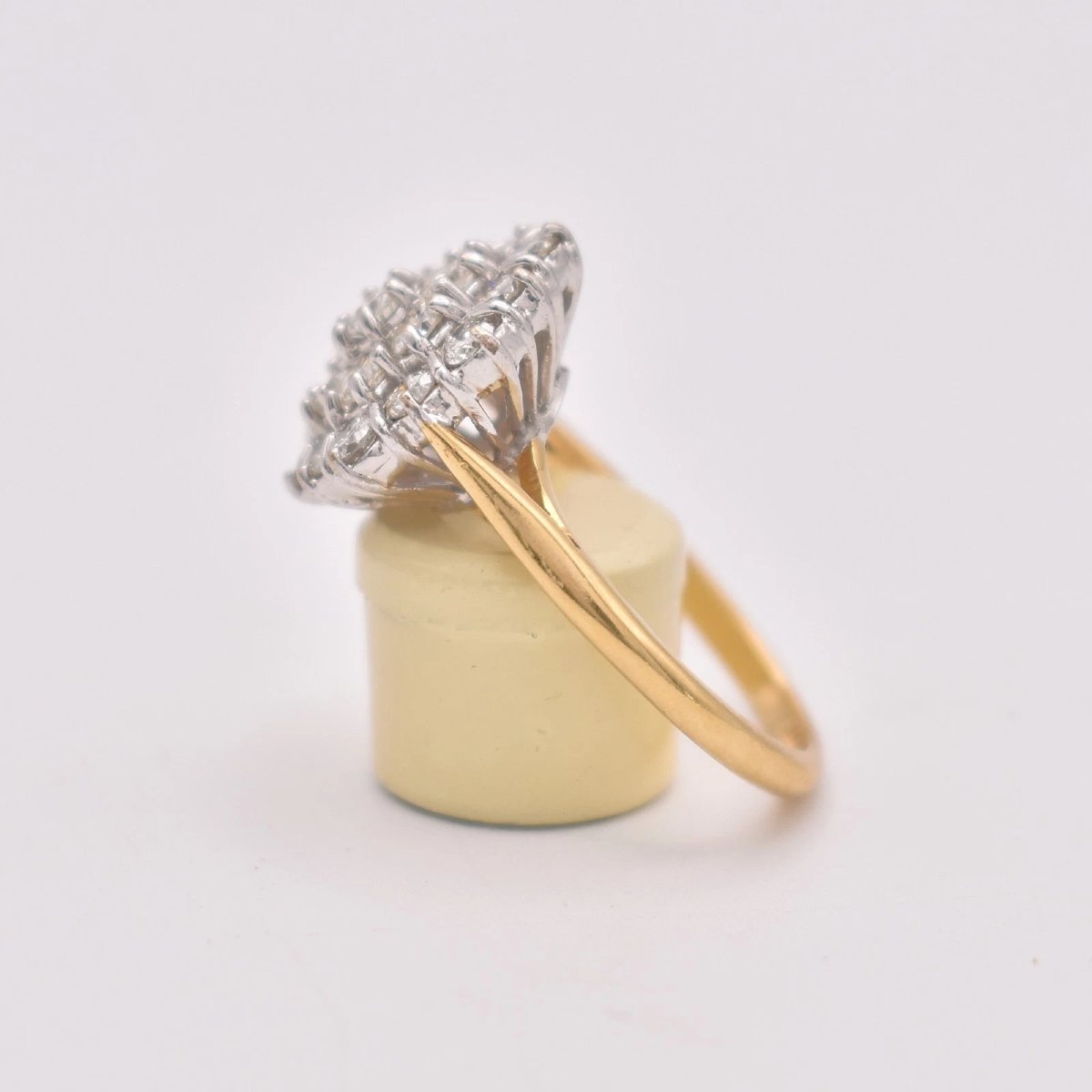 Bague vintage en or 18 carats, sertie d'un diamant hexagonal de 2,85 carats de pureté V, taille-photo-3