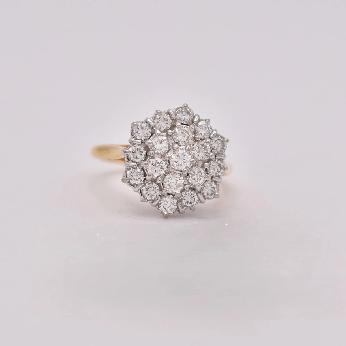 Bague vintage en or 18 carats, sertie d'un diamant hexagonal de 2,85 carats de pureté V, taille-photo-4