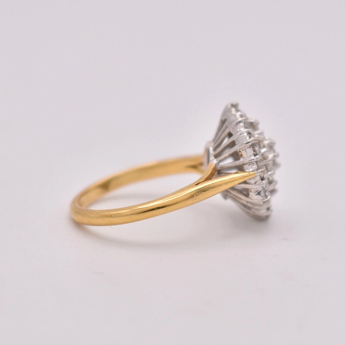 Bague vintage en or 18 carats, sertie d'un diamant hexagonal de 2,85 carats de pureté V, taille-photo-1