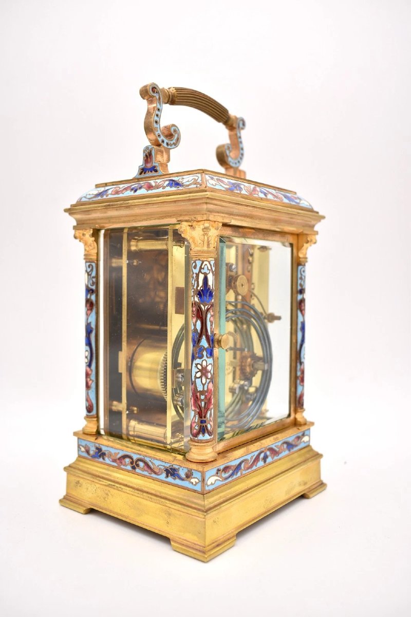 Large 19th Century French Brass Repeating Carriage Clock By Giteau, Palais Royal-photo-1
