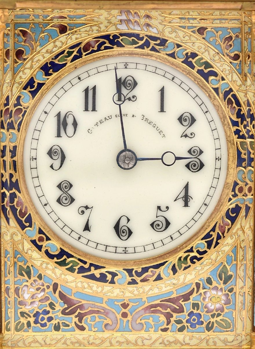 Large 19th Century French Brass Repeating Carriage Clock By Giteau, Palais Royal-photo-5