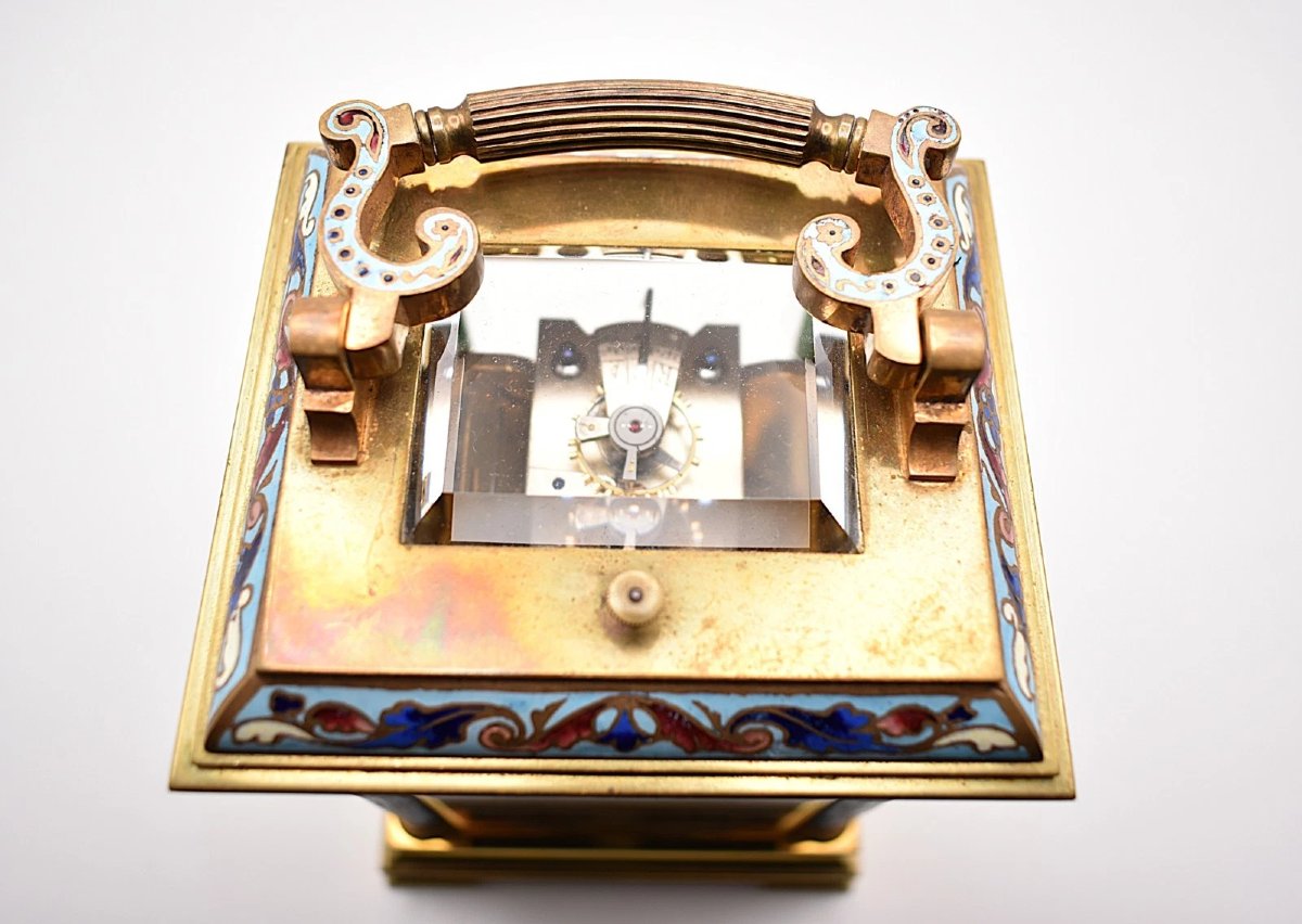 Large 19th Century French Brass Repeating Carriage Clock By Giteau, Palais Royal-photo-6