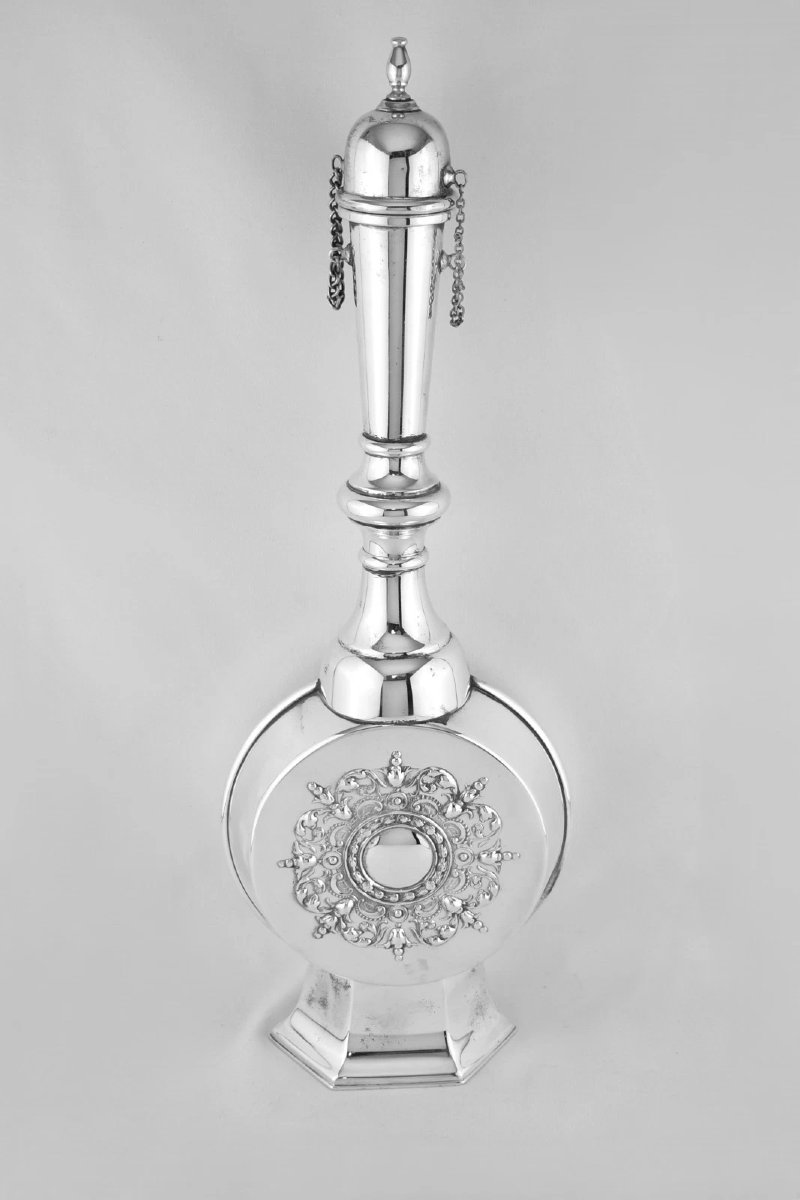 Large Pr Antique Renaissance Revival Pilgrim Flasks, Norblin Warsaw Poland C1900-photo-3
