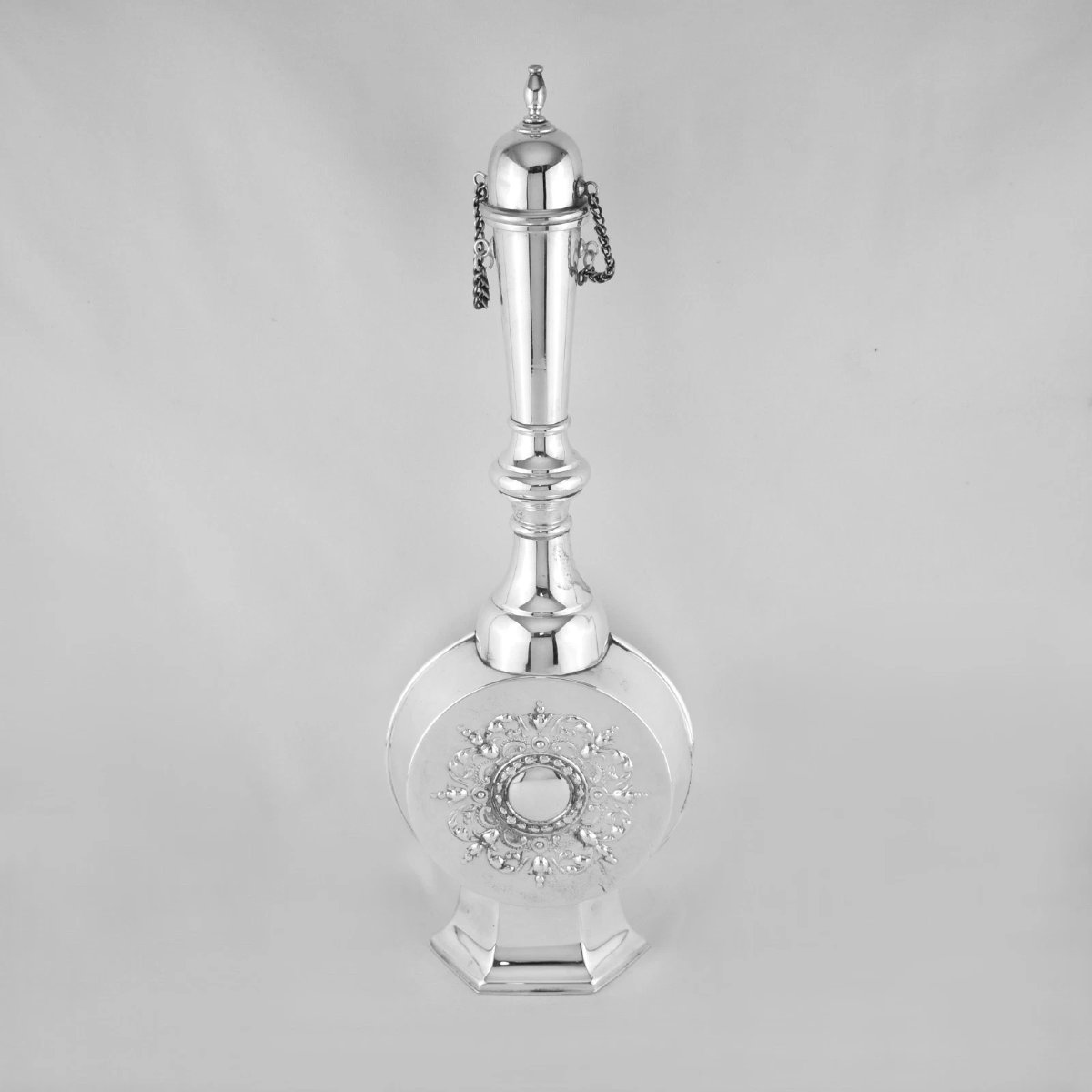 Large Pr Antique Renaissance Revival Pilgrim Flasks, Norblin Warsaw Poland C1900-photo-4