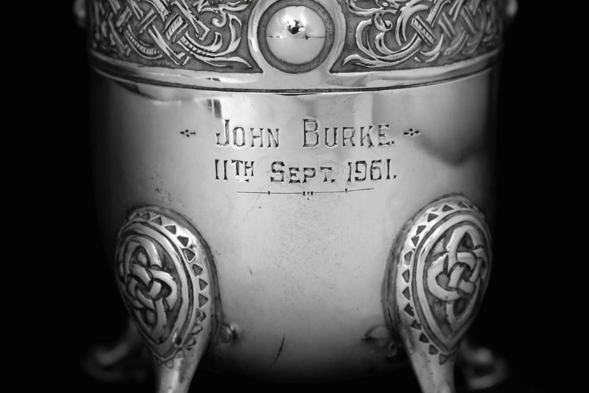 Irish Antique Celtic Sterling Silver Potpourri Jar Weir Sons Dublin 1932 253g-photo-1