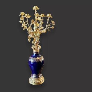 19th Century Sevres Style Gilt Bronze And Ceramic Candelabra