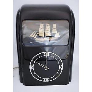 Horloge automate Art déco par Vitascope Isle Of Man Electric Moving Ship
