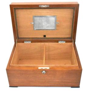 Grande cave à cigares vintage Alfred Dunhill – Coffret en bois avec humidificateur