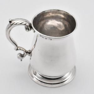 Chope en argent géorgienne de Londres de 1742, ancienne chope du XVIIIe siècle, 238,9 g